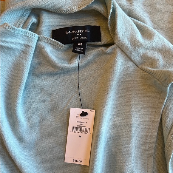 NWT Banana Republic Factory Soft Luxe Mock Neck Top, Medium, Soft Agate Green - Picture 3 of 4